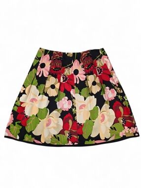 Talbots Petites 100% Silk Floral Skirt Pleated A-Line Size 16 Vintage 90s Y2K